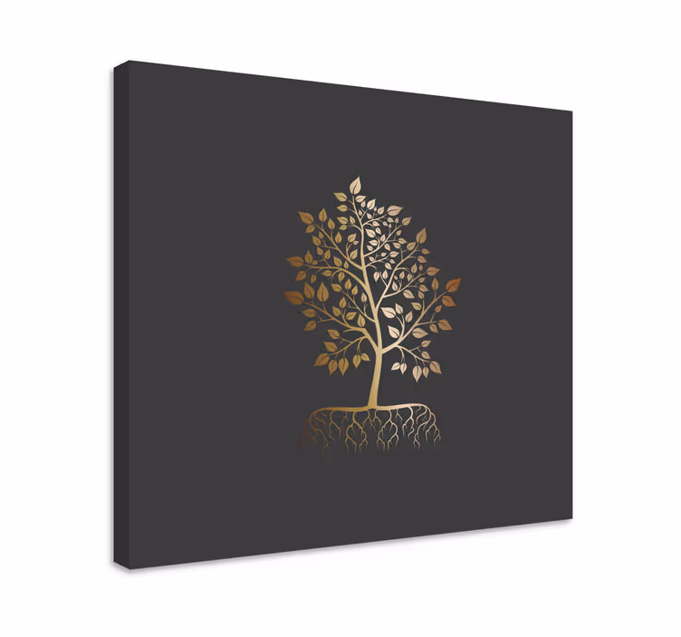 Tableau arbres arbre aux feuilles dorées - TenStickers