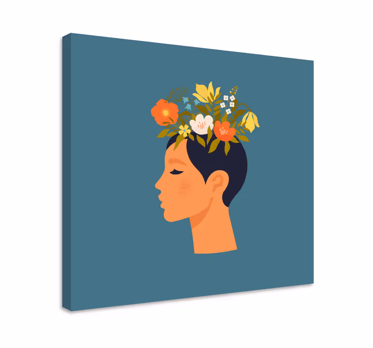 Tableau fleurs et plantes silhouette florale - TenStickers