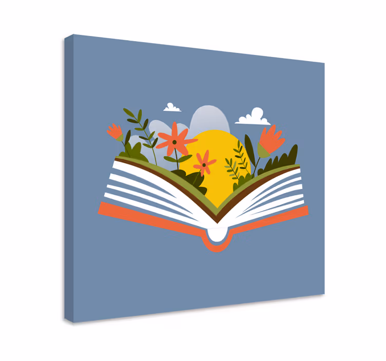 Tableau fleurs et plantes livre ouvert de flore - TenStickers
