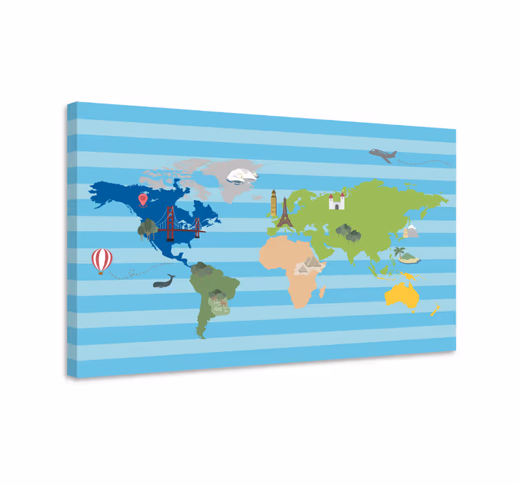 Tableau carte du monde carte du monde créative - TenStickers