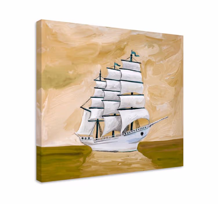 Tableau villes et pays vaisseau à voile - TenStickers