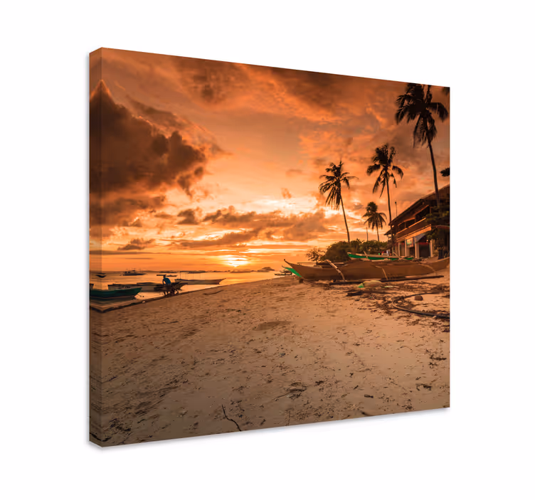 Tableau paysages coucher de soleil serein sur l'eau - TenStickers