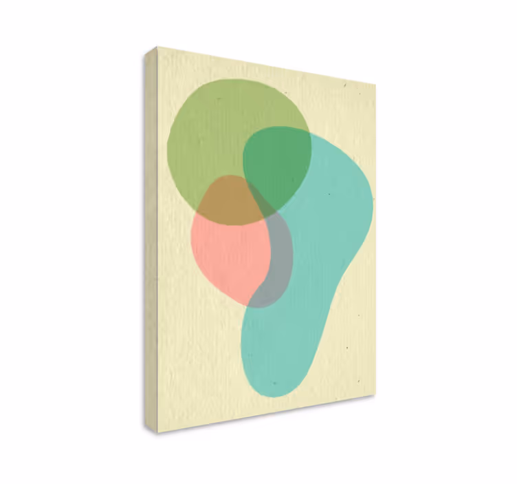 Tableau abstrait composition de formes fluides - TenStickers