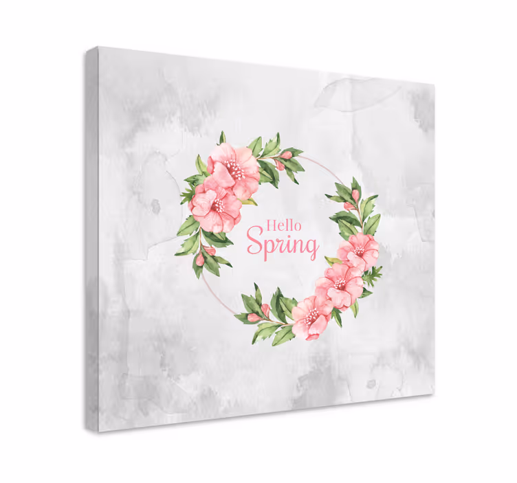 Tableau fleurs et plantes cercle floral de bienvenue - TenStickers