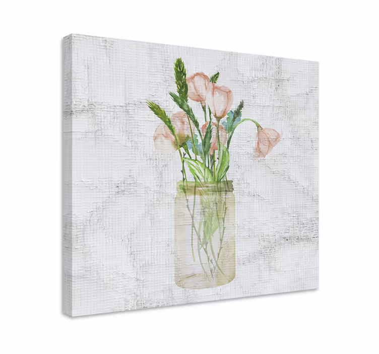 Tableau fleurs et plantes pot de fleurs rose - TenStickers