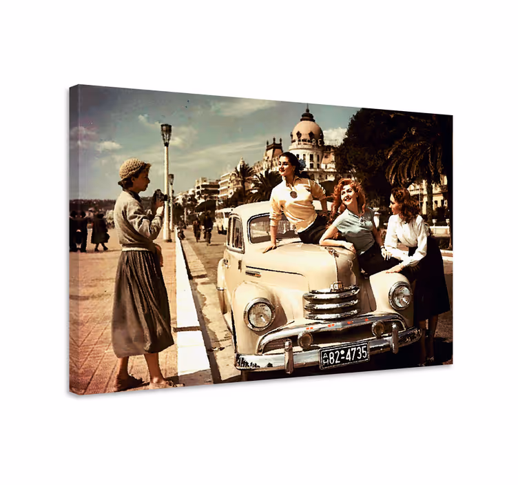 Tableau vintage voiture classique charmante - TenStickers
