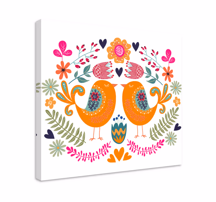 Tableau oiseaux design oiseaux d'amour - TenStickers