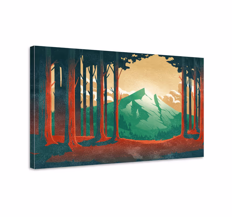 Tableau paysages montagnes et arbres - TenStickers
