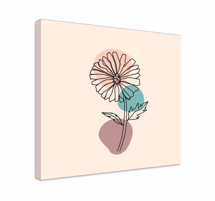 Tableau fleurs et plantes contour de fleur unique - TenStickers