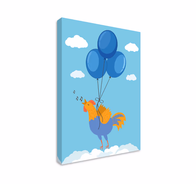 Tableau animaux ballons de coq chanteur - TenStickers