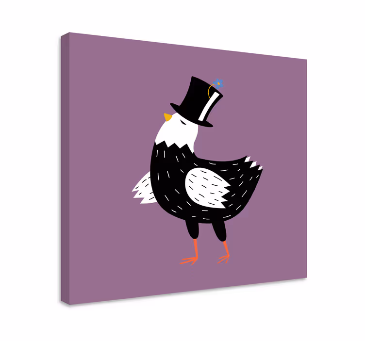 Tableau oiseaux oiseau élégant avec chapeau - TenStickers
