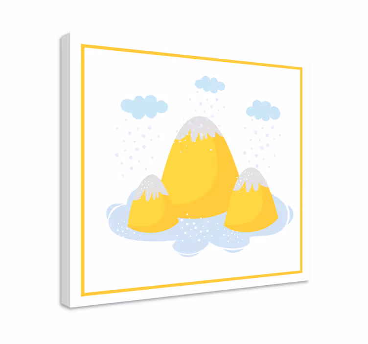 Tableau paysages sommets jaunes de montagne - TenStickers