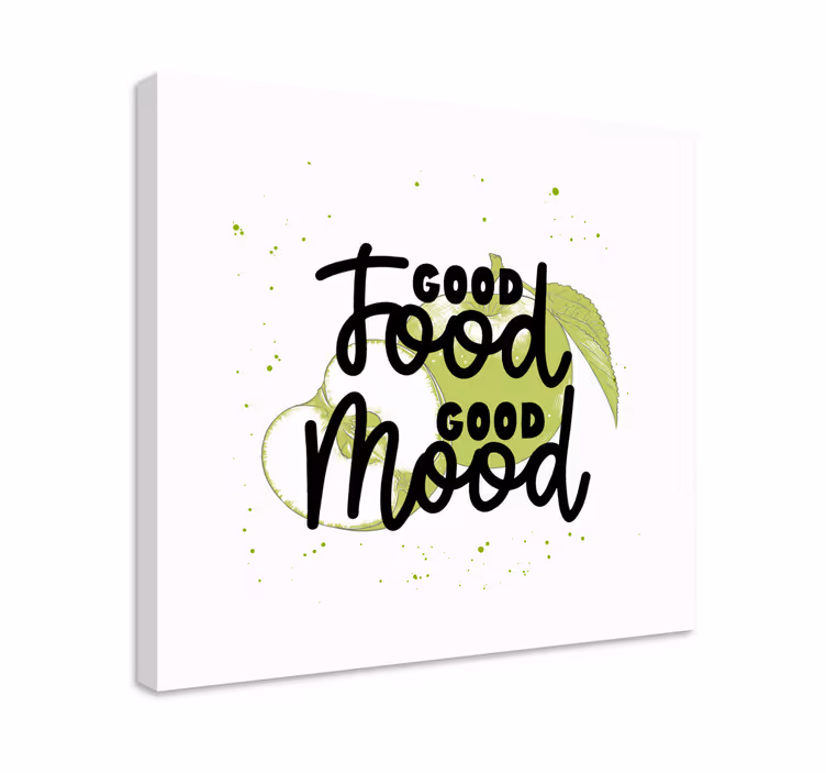 Tableau citation bonne nourriture bonne humeur - TenStickers