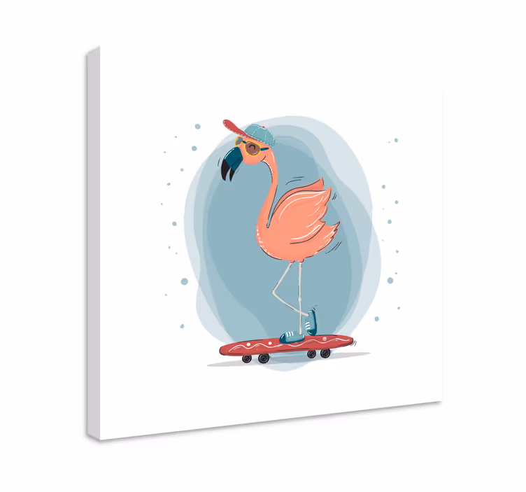 Tableau animaux flamant rose patineur - TenStickers