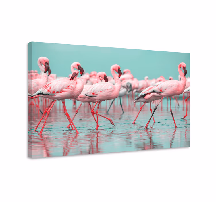 Tableau animaux rassemblement de flamants roses - TenStickers