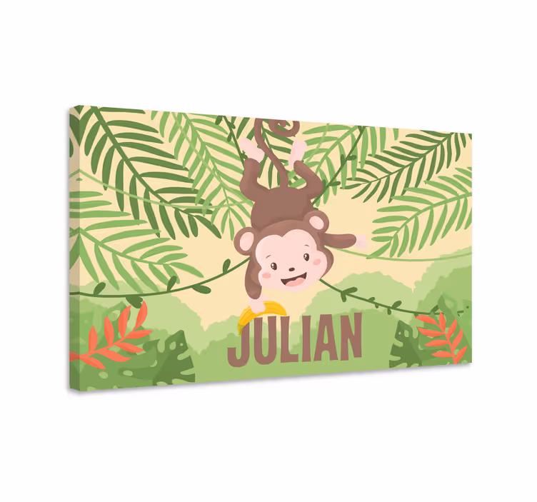 Tableau dinosaures amusement des singes suspendus - TenStickers