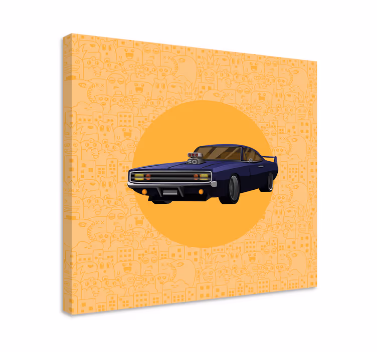 Cadre jeux vidéo voiture musclée classique - TenStickers