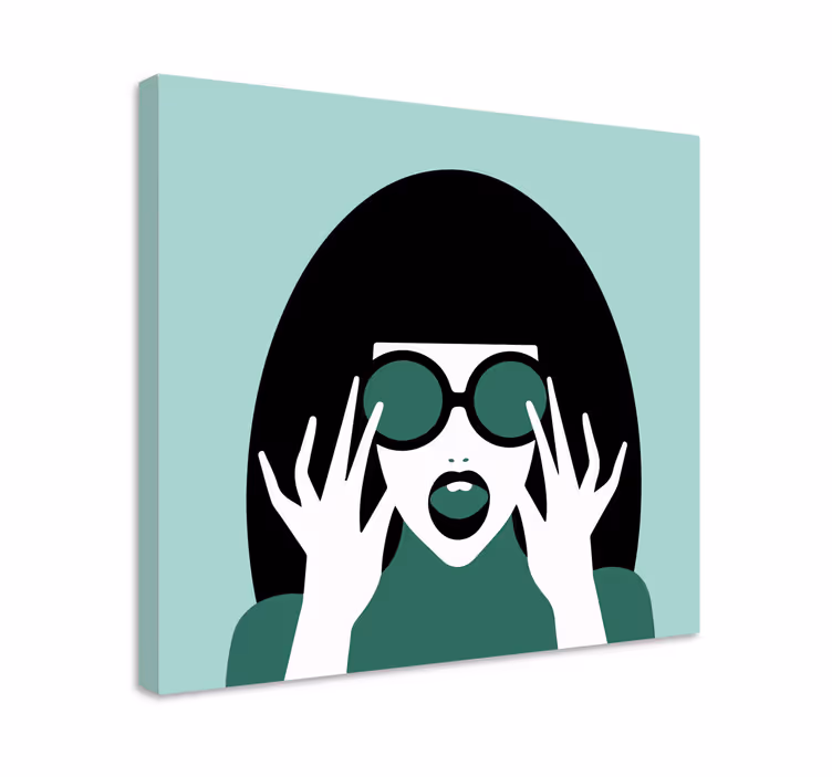 Tableau personnage femme élégante avec des lunettes - TenStickers