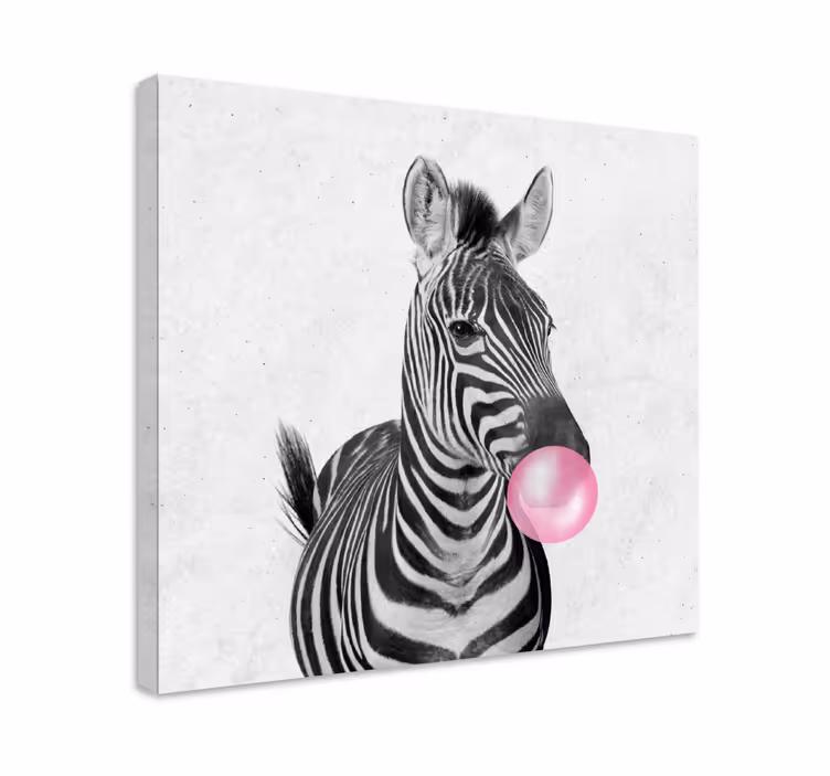 Tableau animaux zèbre avec du chewing-gum - TenStickers