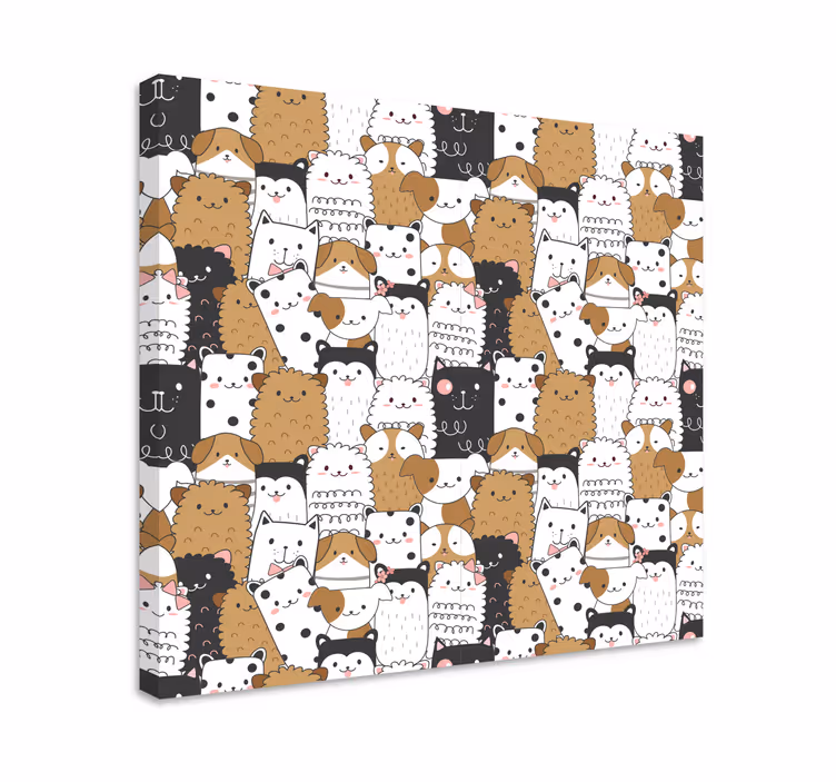 Tableau animaux visages d'animaux mignons - TenStickers