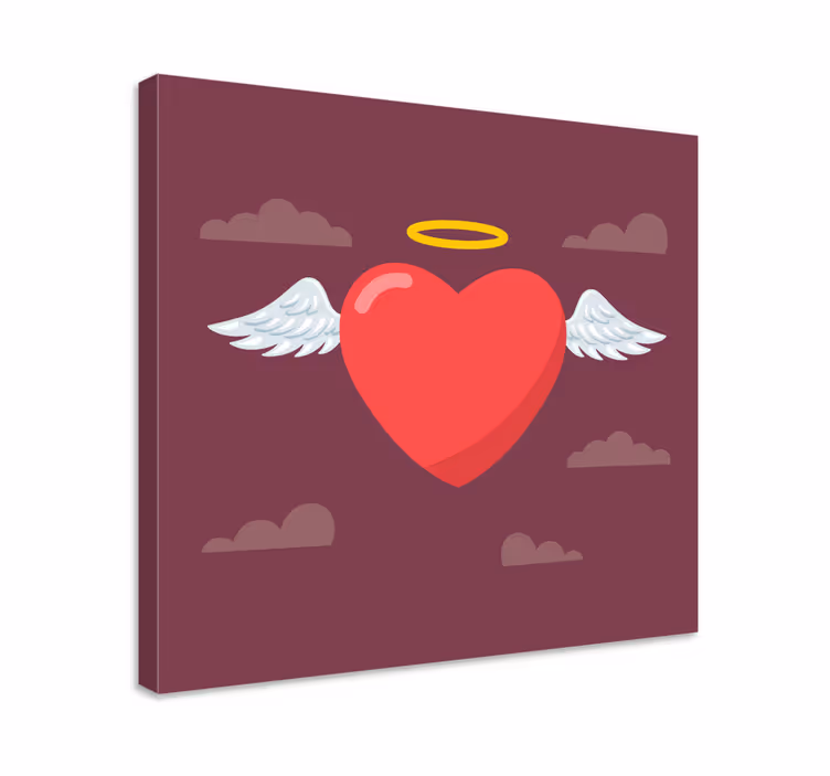 Tableau art symbole de cœur d'ange - TenStickers