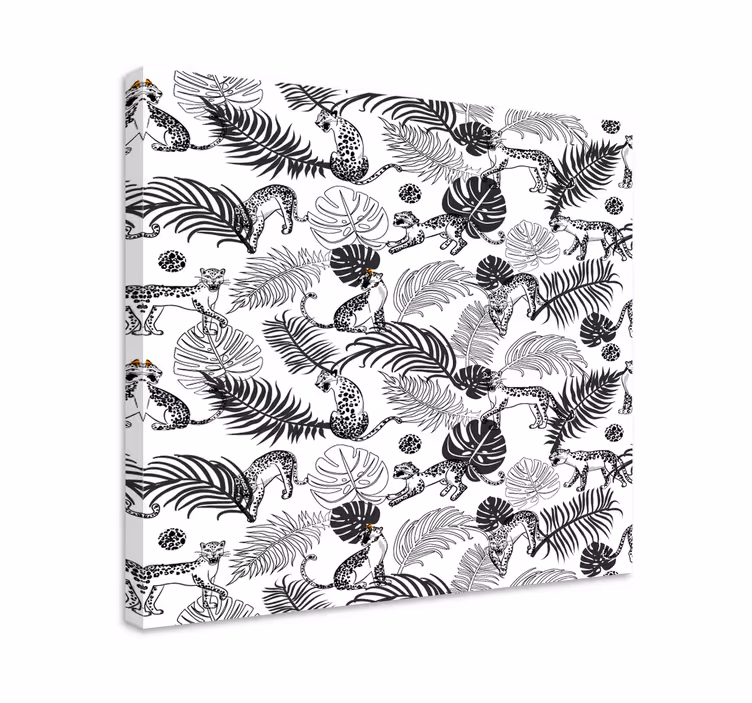 Tableau animal jungle noir et blanc - TenStickers
