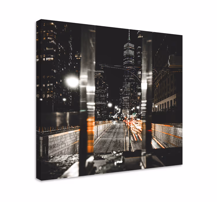 Tableau villes et pays scène nocturne urbaine - TenStickers
