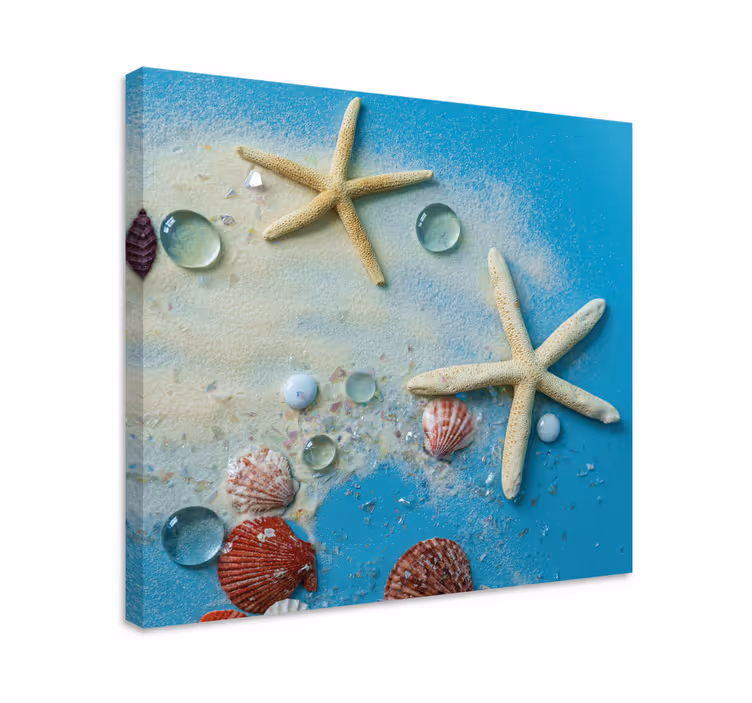 Tableau 3d étoile de mer sur sable coloré - TenStickers