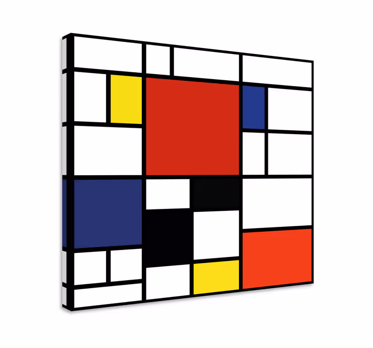 Tableau abstrait blocs de couleurs géométriques - TenStickers