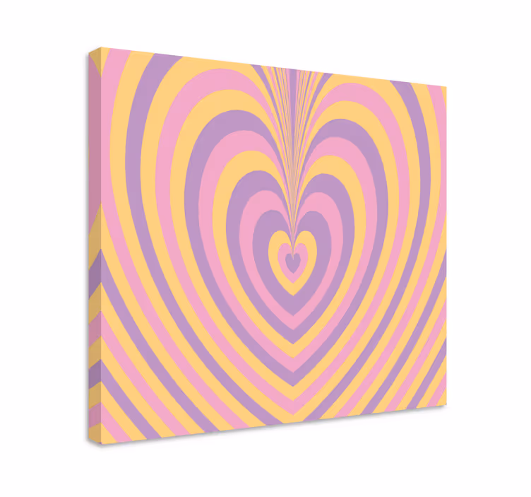 Tableau abstrait vagues à motif cœur - TenStickers