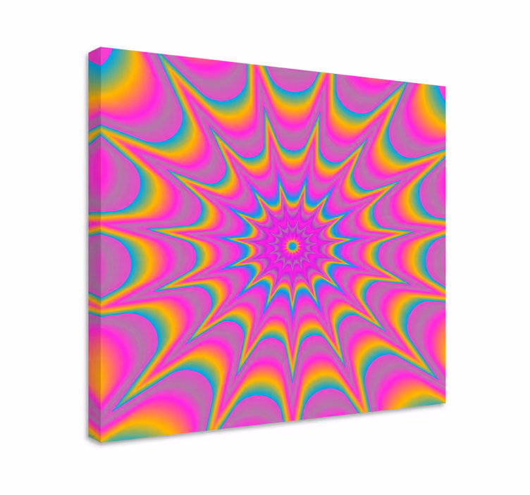 Tableau abstrait motif en spirale coloré - TenStickers