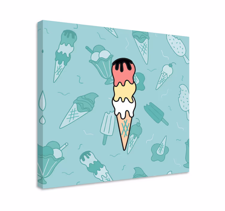 Tableau rustique délice de cône de glace - TenStickers