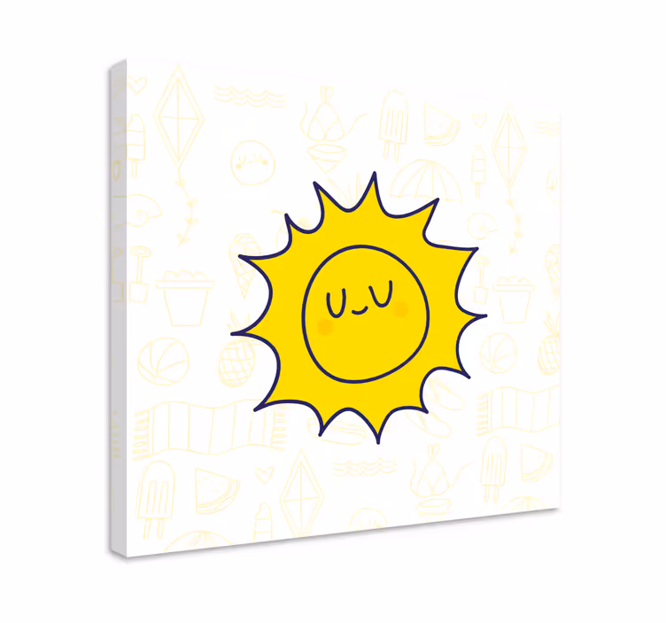 Tableau sports visage souriant ensoleillé - TenStickers