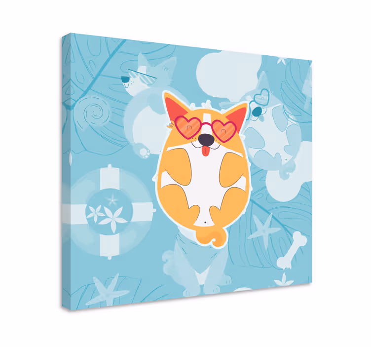 Tableau chiens corgi charmant et relaxant - TenStickers