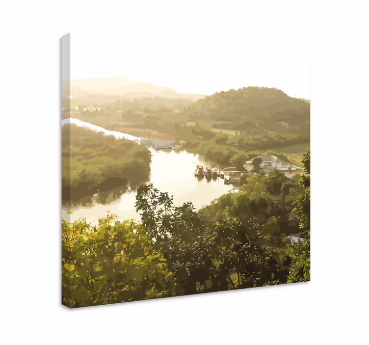 Tableau paysages vue paisible sur la rivière - TenStickers