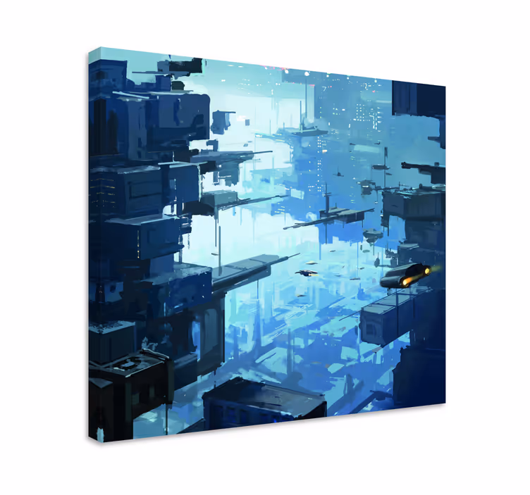 Tableau villes et pays paysage urbain futuriste - TenStickers