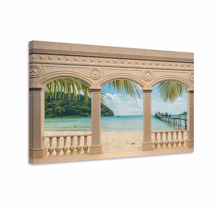 Tableau paysages vue sur une plage tropicale - TenStickers