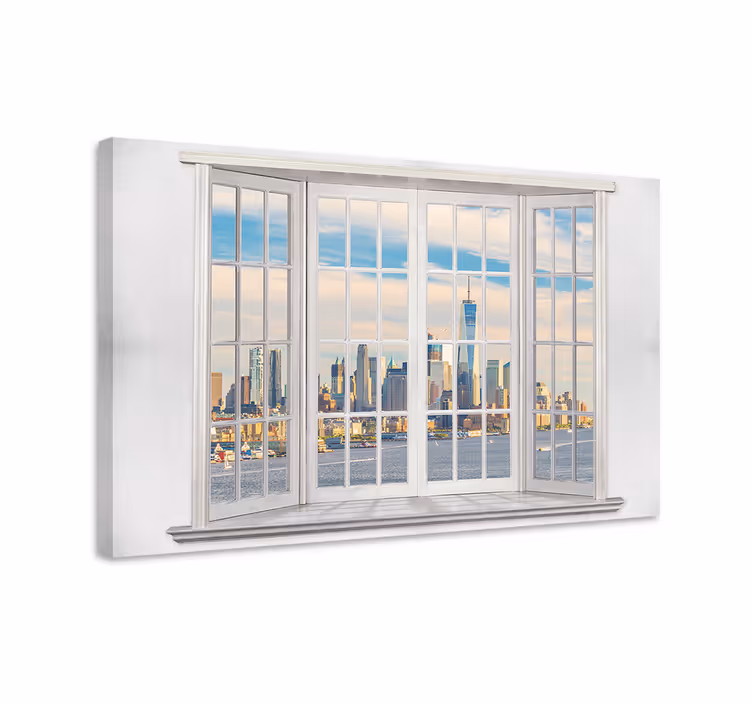 Tableau villes et pays vue de skyline - TenStickers