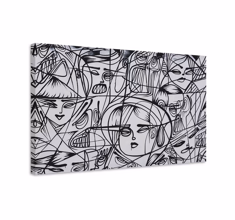 Tableau abstrait design abstrait des visages - TenStickers
