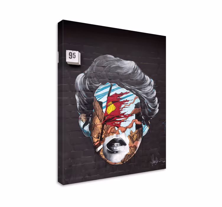 Tableau art éléments de visage abstraits - TenStickers