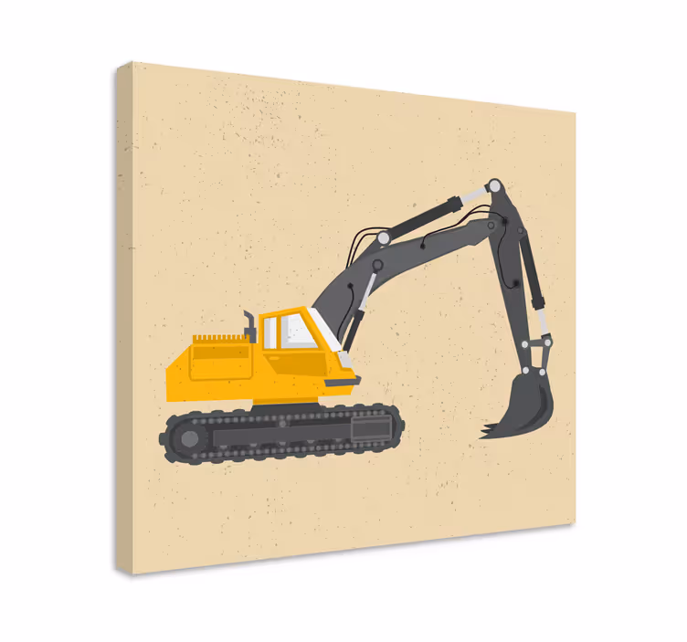 Tableau sports impression de machine excavatrice - TenStickers