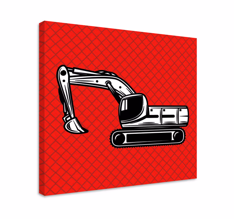 Tableau sports engin de construction excavateur - TenStickers