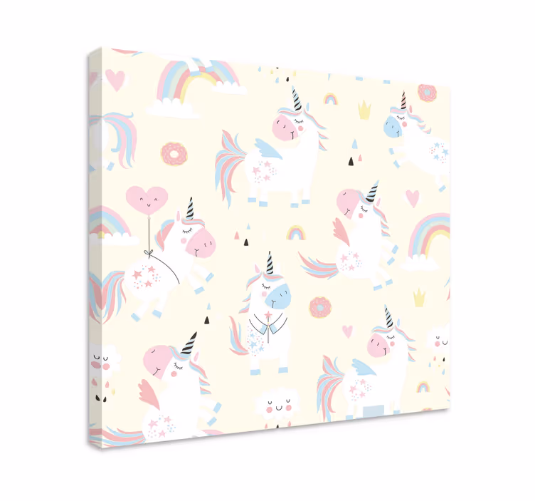 Tableau licorne motif de licornes ludiques - TenStickers