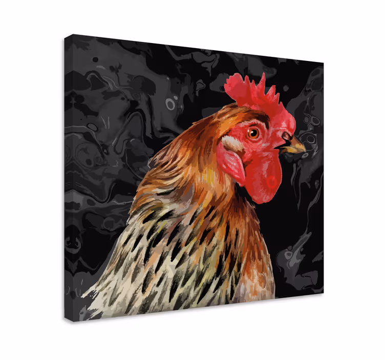 Tableau animaux portrait de coq vibrant - TenStickers