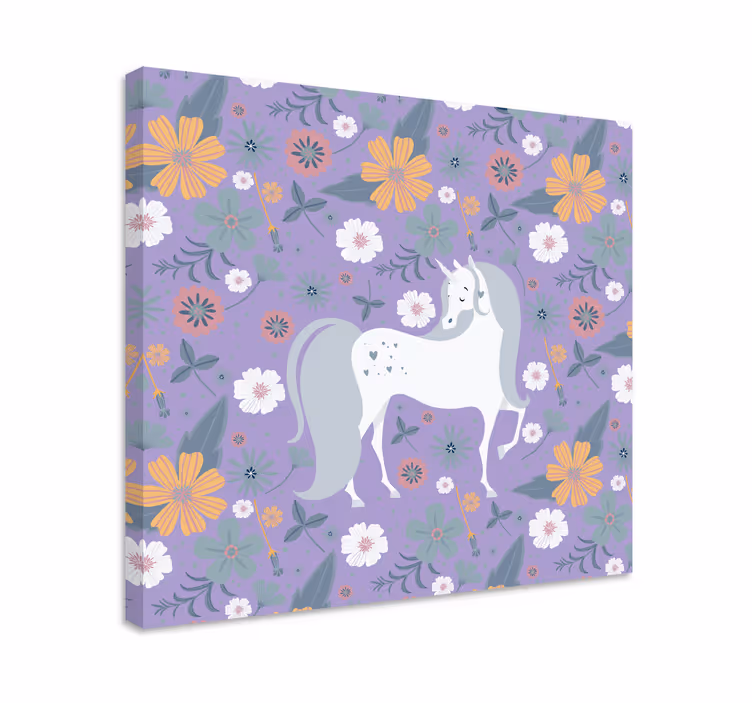Tableau éléphants fleuri et enchanteur - TenStickers