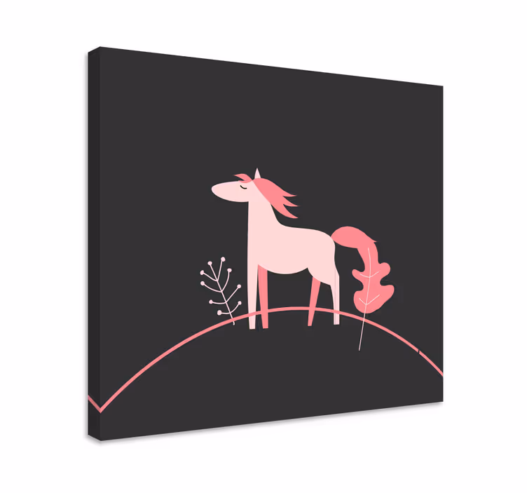 Tableau chevaux élégant en rose - TenStickers