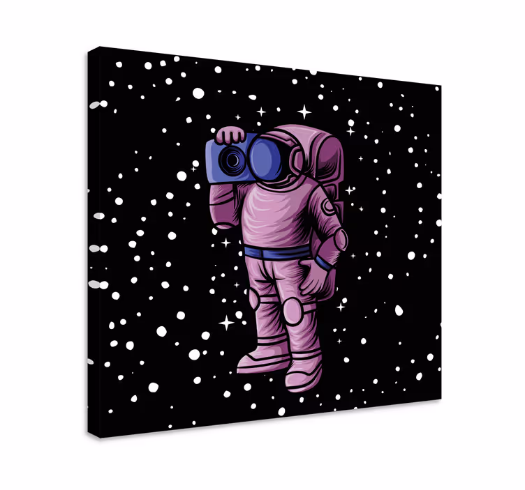 Cadre jeux vidéo astronaute capturant des étoiles - TenStickers
