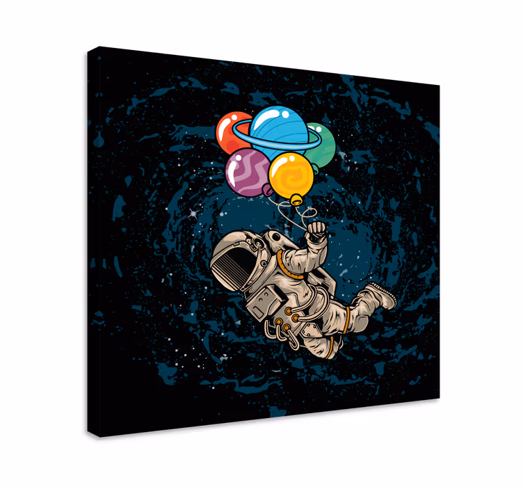 Cadre jeux vidéo astronaute avec ballons - TenStickers
