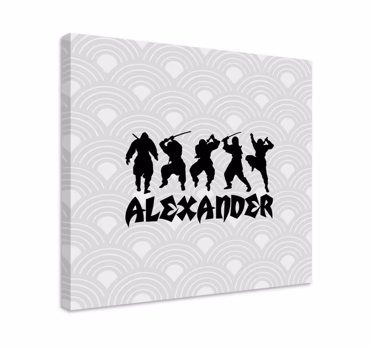 Tableau super héros action de silhouette de ninja - TenStickers