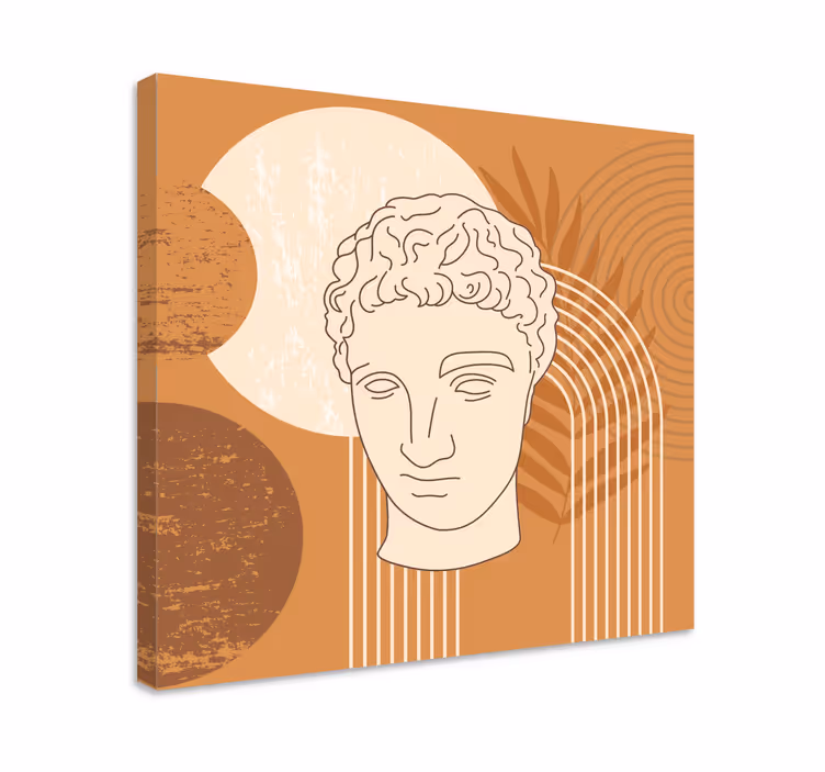 Tableau abstrait tête de sculpture classique - TenStickers
